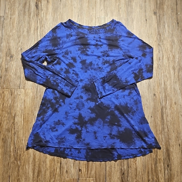 Womens Calvin Klein Performance Black and Blue Tie-Dye Tunic Large - Picture 1 of 7